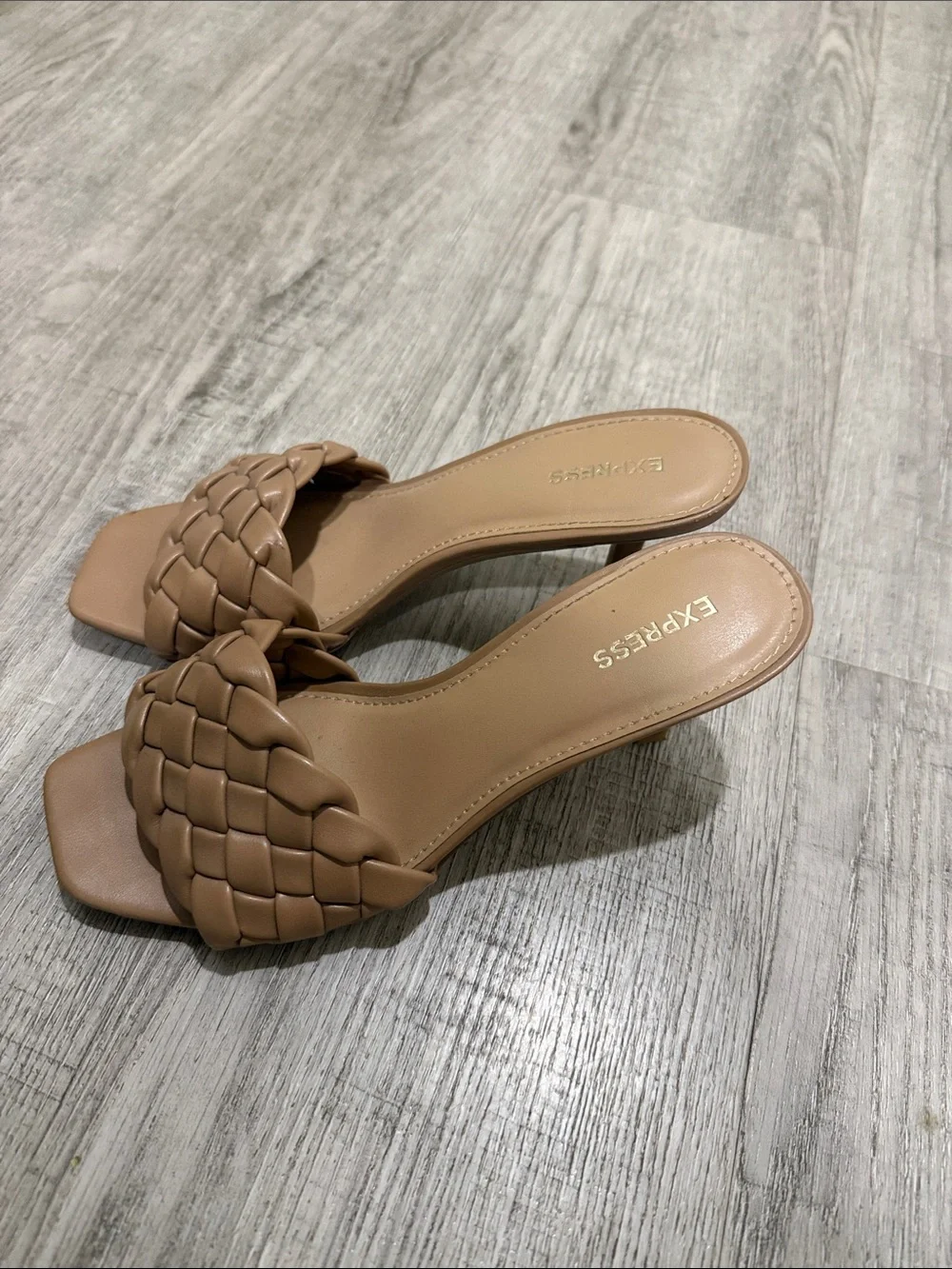 Express Braided Slide Mules in Brown - Picture 2 of 5